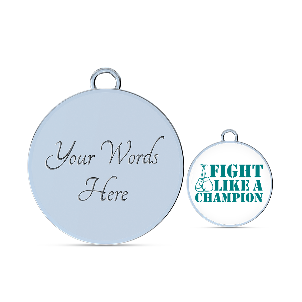 Fight Like a Champion Ovarian Cancer Bracelet, Inspirational Cancer Support Jewelry, Ovarian Cancer Diagnosis Gift, Cancer Fighter Bracelet
