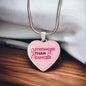 Stronger Than Cancer Heart Pendant Necklace - Pink Ribbon Breast Cancer Support Jewelry, Supportive Pink Ribbon Necklace, Cancer Diagnosis