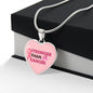 Stronger Than Cancer Heart Pendant Necklace - Pink Ribbon Breast Cancer Support Jewelry, Supportive Pink Ribbon Necklace, Cancer Diagnosis