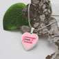 Stronger Than Cancer Heart Pendant Necklace - Pink Ribbon Breast Cancer Support Jewelry, Supportive Pink Ribbon Necklace, Cancer Diagnosis