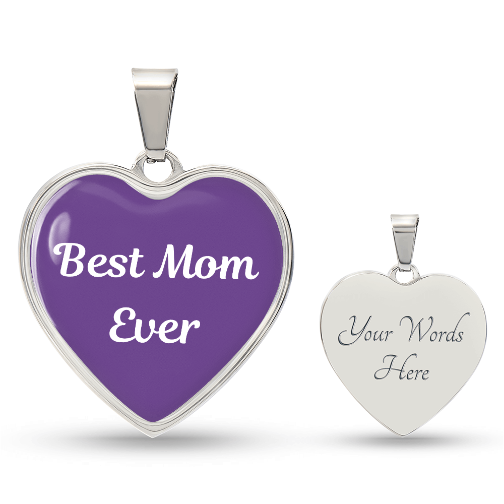 Best Mom Ever Heart Pendant Necklace