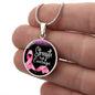 Breast Cancer Support Pendant, Strength Faith Courage Cancer Support Necklace, Empowering Gift for Women Fighters, Cancer Survivor Gift