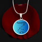 Aquarius Circle Pendant Aquarius Zodiac Necklace - Elegant Circle Pendant, Astrological Sign Jewelry, Perfect Birthday Gift for Her, Stylish Astrology Jewelry