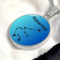 Aquarius Circle Pendant Aquarius Zodiac Necklace - Elegant Circle Pendant, Astrological Sign Jewelry, Perfect Birthday Gift for Her, Stylish Astrology Jewelry