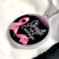 Breast Cancer Support Pendant, Strength Faith Courage Cancer Support Necklace, Empowering Gift for Women Fighters, Cancer Survivor Gift