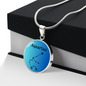 Aquarius Circle Pendant Aquarius Zodiac Necklace - Elegant Circle Pendant, Astrological Sign Jewelry, Perfect Birthday Gift for Her, Stylish Astrology Jewelry