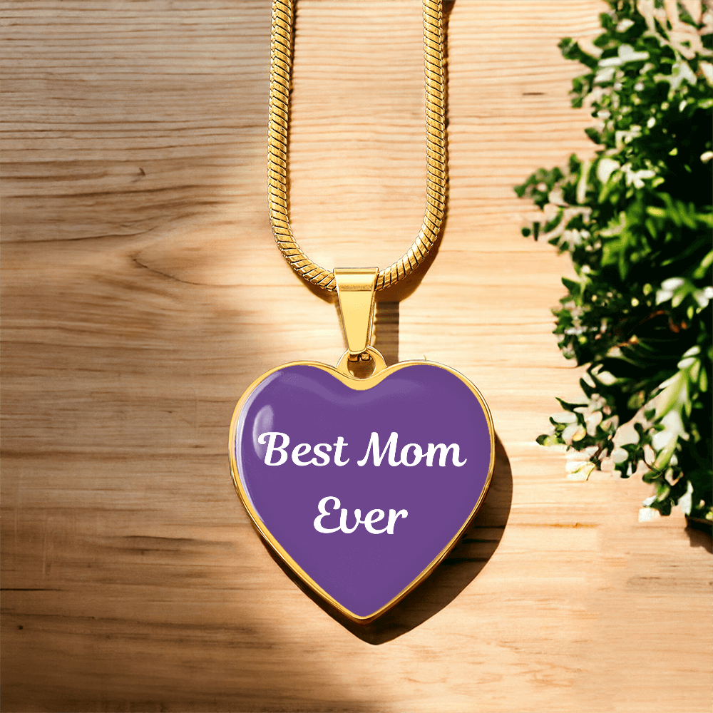 Best Mom Ever Heart Pendant Necklace