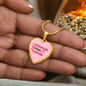 Stronger Than Cancer Heart Pendant Necklace - Pink Ribbon Breast Cancer Support Jewelry, Supportive Pink Ribbon Necklace, Cancer Diagnosis