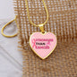 Stronger Than Cancer Heart Pendant Necklace - Pink Ribbon Breast Cancer Support Jewelry, Supportive Pink Ribbon Necklace, Cancer Diagnosis