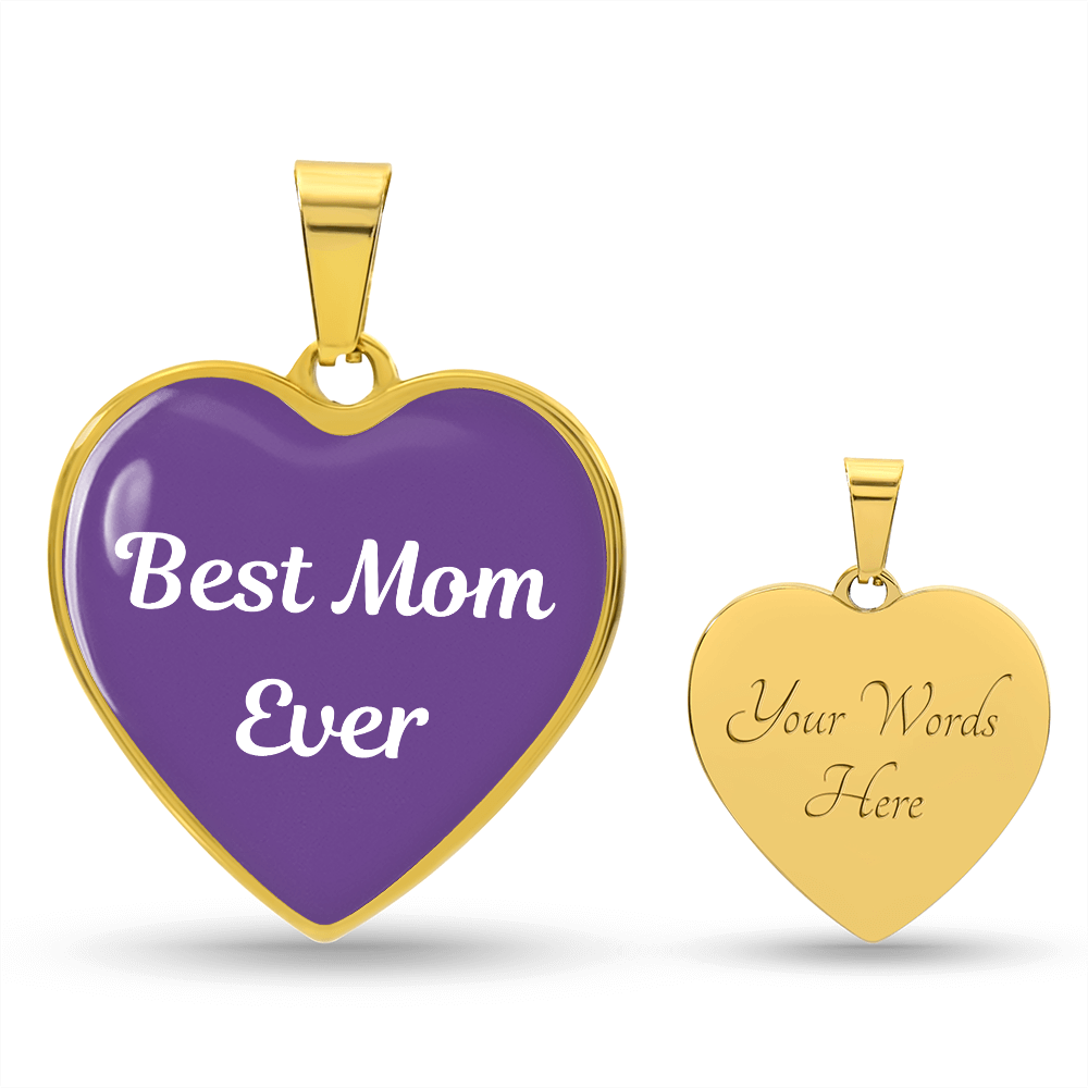 Best Mom Ever Heart Pendant Necklace