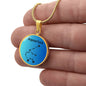 Aquarius Circle Pendant Aquarius Zodiac Necklace - Elegant Circle Pendant, Astrological Sign Jewelry, Perfect Birthday Gift for Her, Stylish Astrology Jewelry