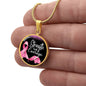 Breast Cancer Support Pendant, Strength Faith Courage Cancer Support Necklace, Empowering Gift for Women Fighters, Cancer Survivor Gift