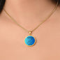 Aquarius Circle Pendant Aquarius Zodiac Necklace - Elegant Circle Pendant, Astrological Sign Jewelry, Perfect Birthday Gift for Her, Stylish Astrology Jewelry