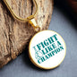Fight Like a Champion Ovarian Cancer Pendant Necklace, Inspirational Ovarian Cancer Support Jewelry, Inspirational Cancer Support Gift