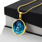 Aquarius Circle PendantAquarius Zodiac Necklace - Elegant Circle Pendant, Astrological Sign Jewelry, Perfect Birthday Gift for Her, Stylish Astrology Jewelry