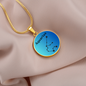 Aquarius Circle Pendant Aquarius Zodiac Necklace - Elegant Circle Pendant, Astrological Sign Jewelry, Perfect Birthday Gift for Her, Stylish Astrology Jewelry
