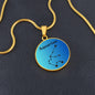 Aquarius Circle Pendant Aquarius Zodiac Necklace - Elegant Circle Pendant, Astrological Sign Jewelry, Perfect Birthday Gift for Her, Stylish Astrology Jewelry