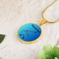 Aquarius Circle Pendant Aquarius Zodiac Necklace - Elegant Circle Pendant, Astrological Sign Jewelry, Perfect Birthday Gift for Her, Stylish Astrology Jewelry