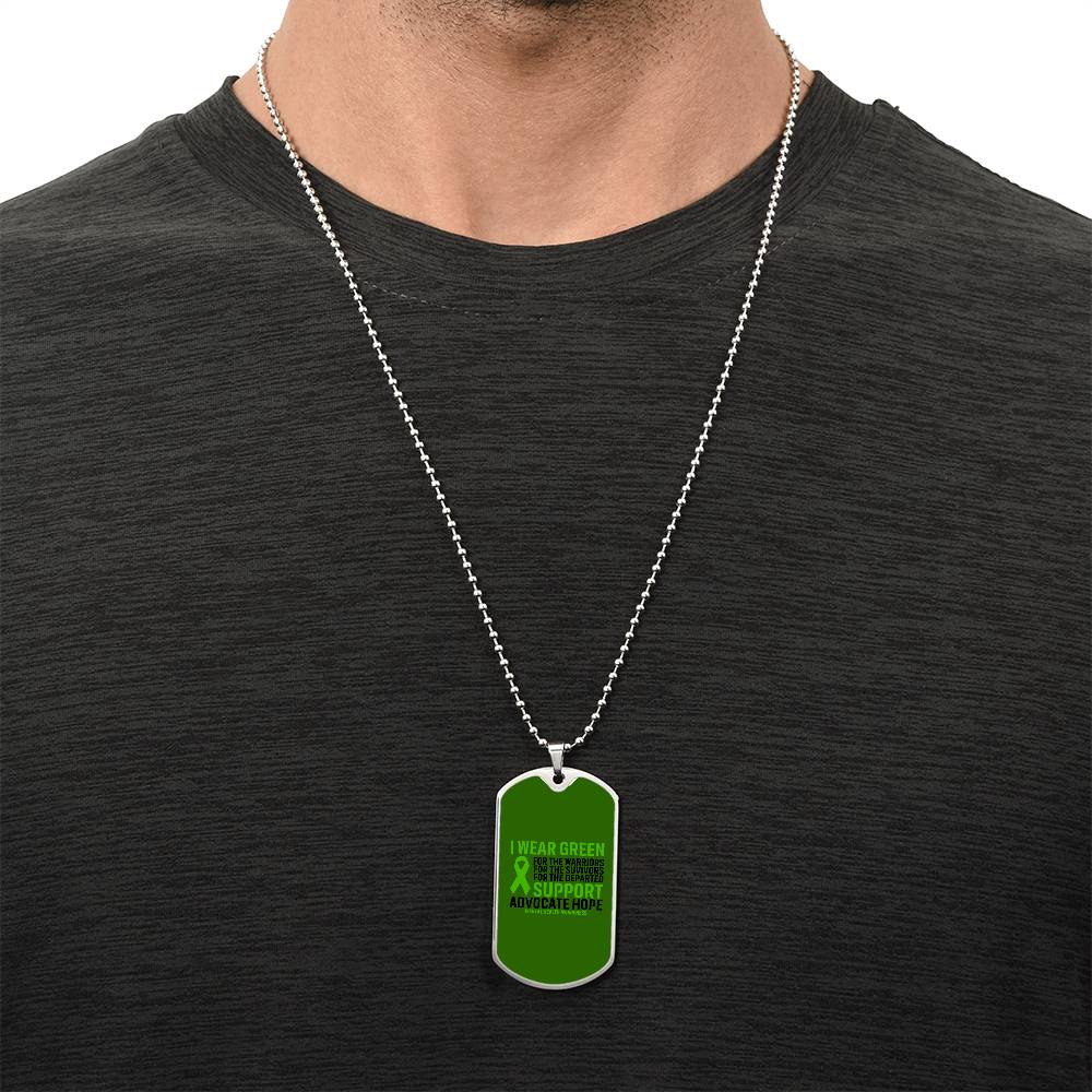 Mental Health Support Necklace, 'I Wear Green' Message Jewelry, Promoting Mental Health Awareness, Perfect Gift for Advocate, Advocacy Jewelry