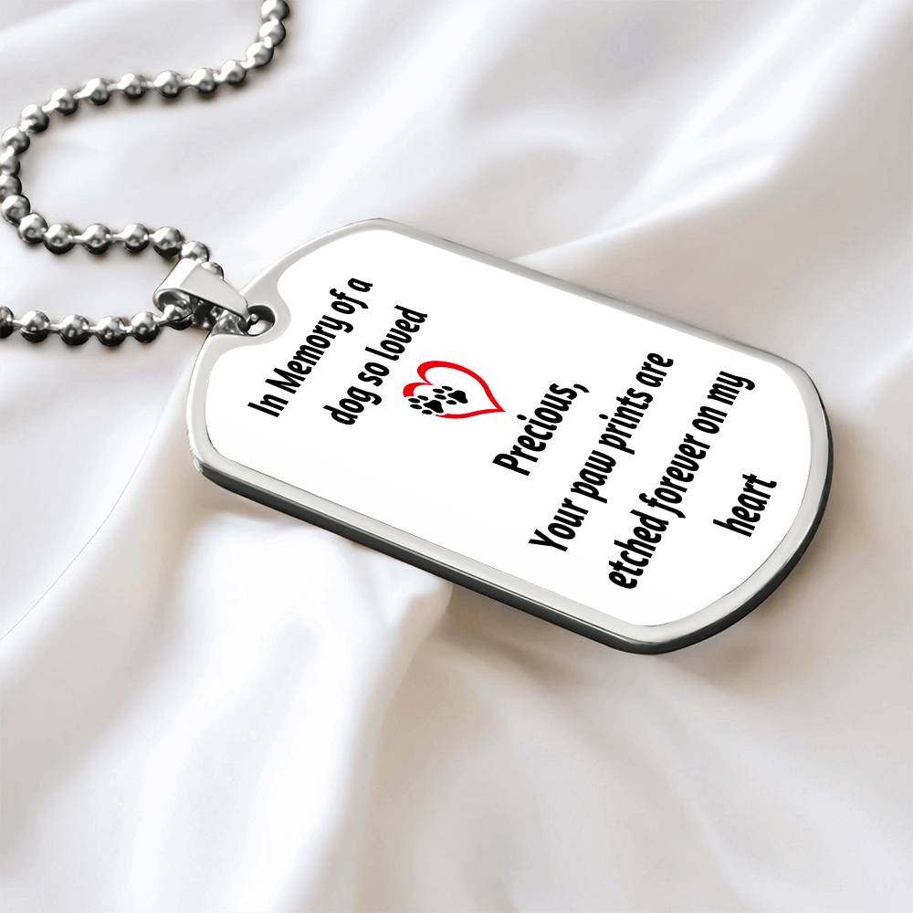 Pet Memorial Name Necklace