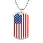Patriotic Jewelry - American Flag Dog Tag Necklace, Option to Engrave, Perfect for Showing National Pride, Ideal Military Gift