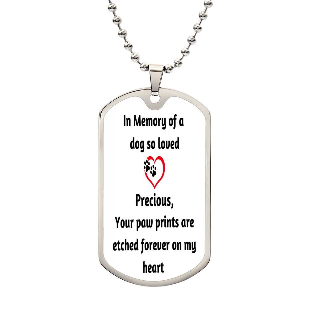 Pet Memorial Name Necklace