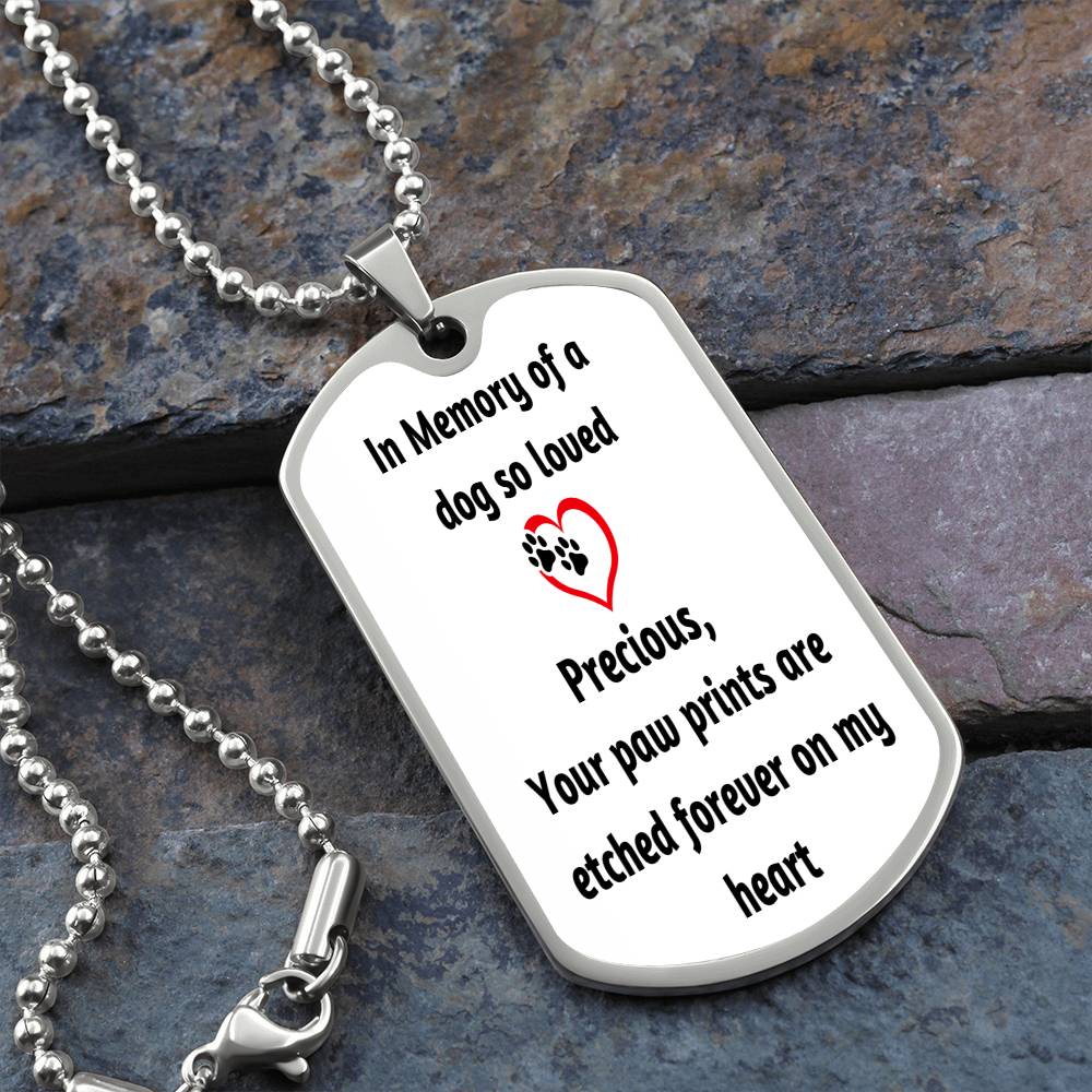 Pet Memorial Name Necklace