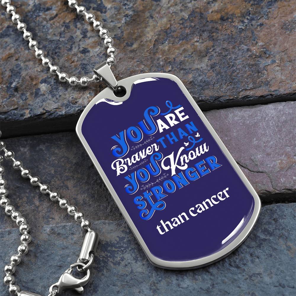 Inspirational Colon Cancer Fighter Necklace, Courageous Colorectal Warrior Necklace, Empowering Colon Cancer Warrior Jewelry, Heartfelt Gift