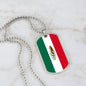 Mexican Flag Jewelry for Men, Men's Mexican Flag Necklace, Joyas con bandera mexicana para hombres