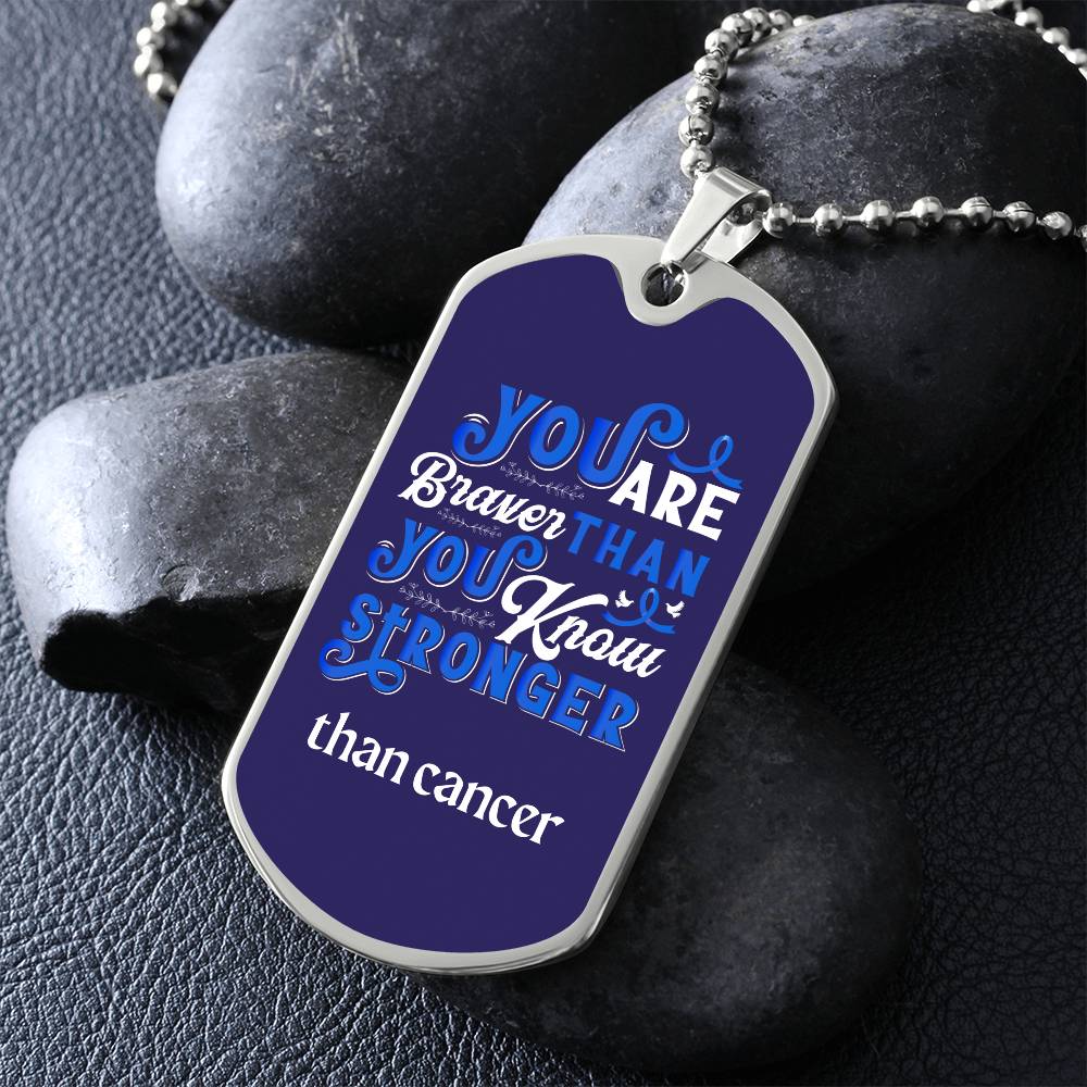 Inspirational Colon Cancer Fighter Necklace, Courageous Colorectal Warrior Necklace, Empowering Colon Cancer Warrior Jewelry, Heartfelt Gift