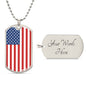Patriotic Jewelry - American Flag Dog Tag Necklace, Option to Engrave, Perfect for Showing National Pride, Ideal Military Gift
