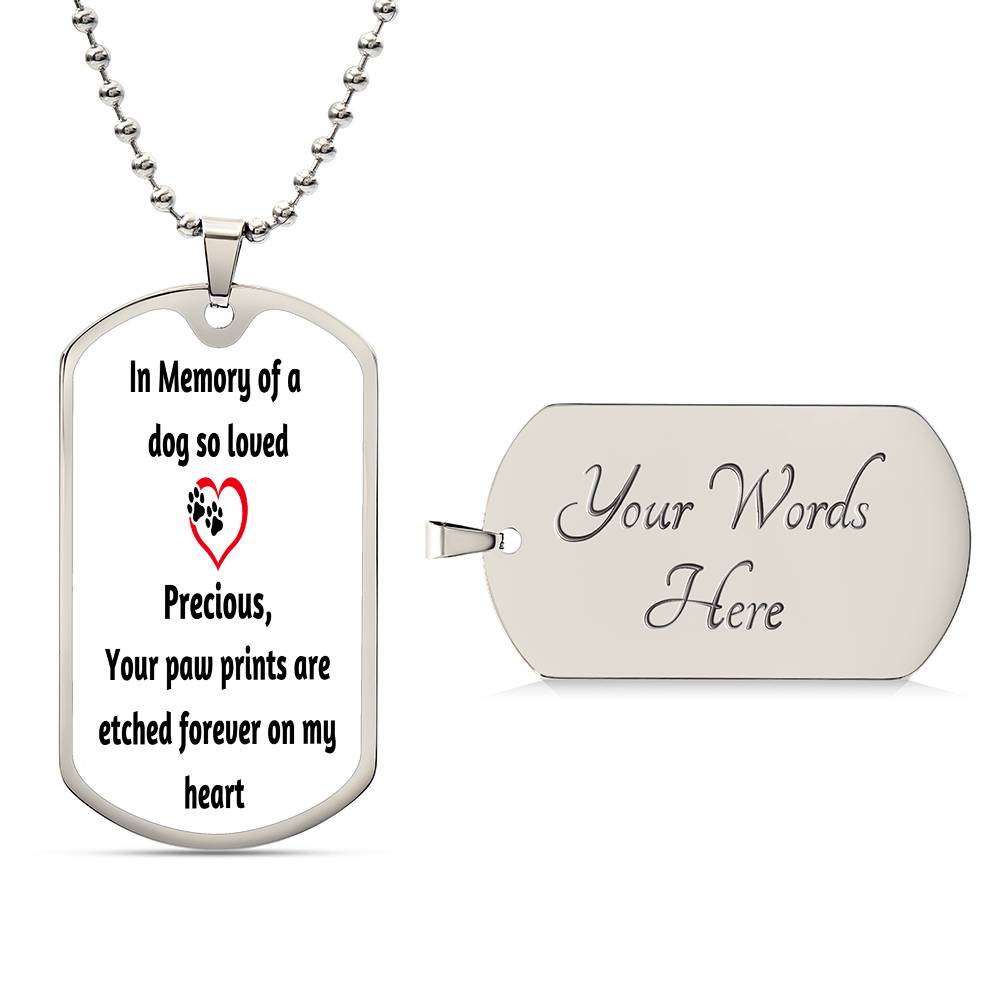 Pet Memorial Name Necklace