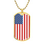 Patriotic Jewelry - American Flag Dog Tag Necklace, Option to Engrave, Perfect for Showing National Pride, Ideal Military Gift