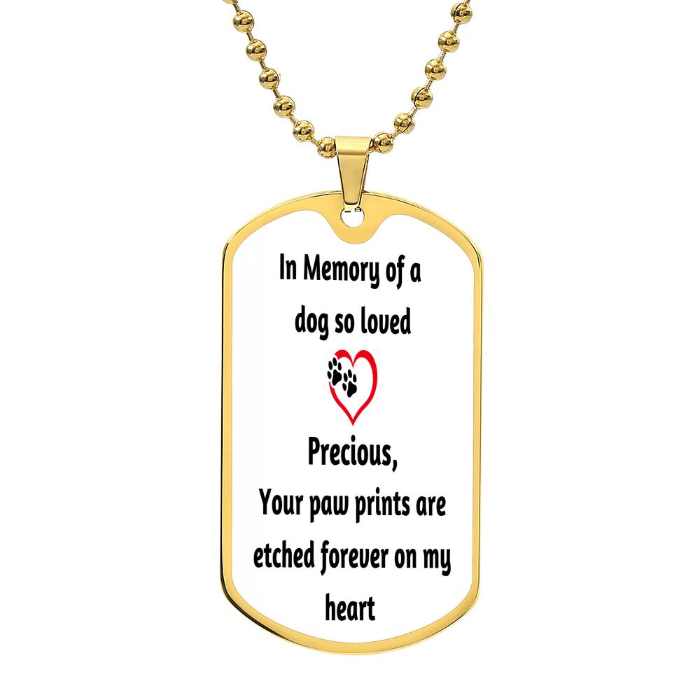Pet Memorial Name Necklace