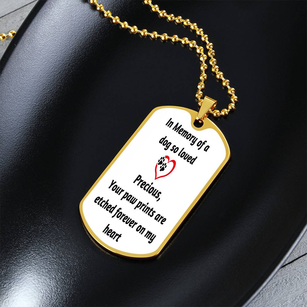 Pet Memorial Name Necklace