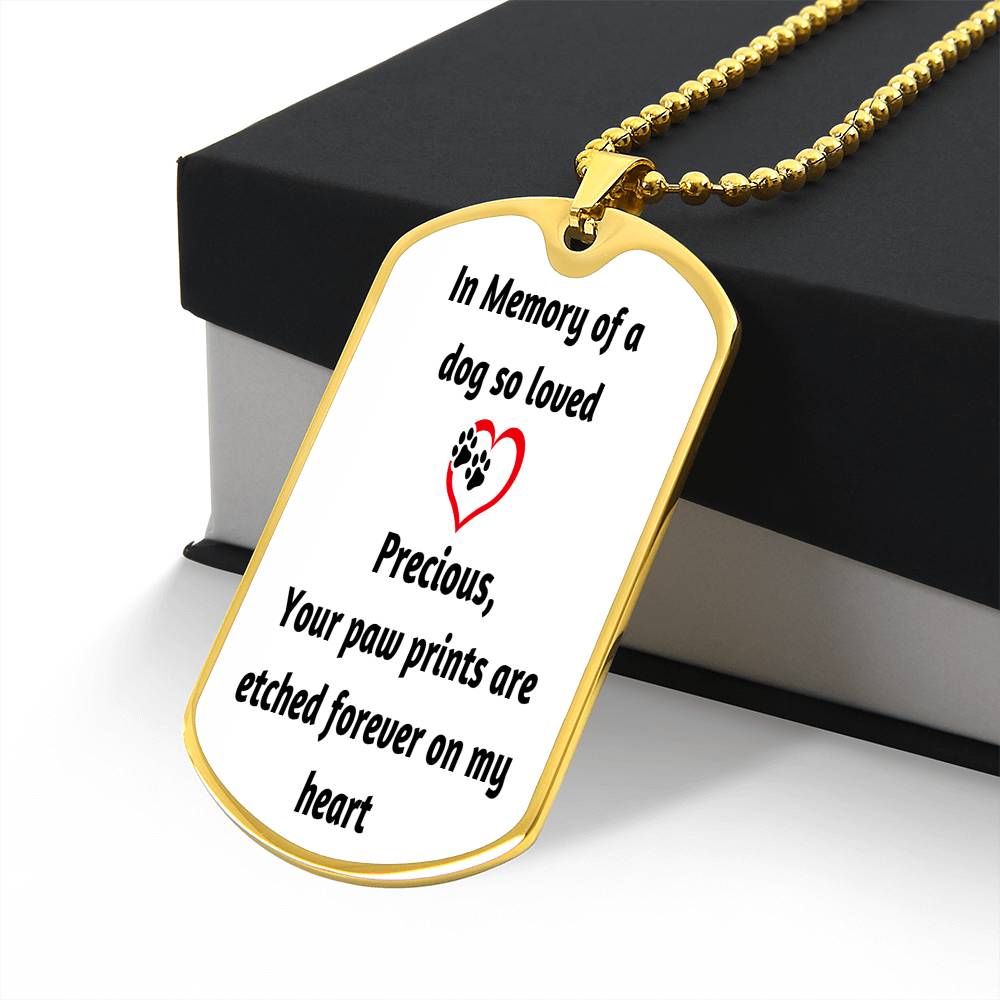 Pet Memorial Name Necklace