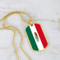 Mexican Flag Jewelry for Men, Men's Mexican Flag Necklace, Joyas con bandera mexicana para hombres