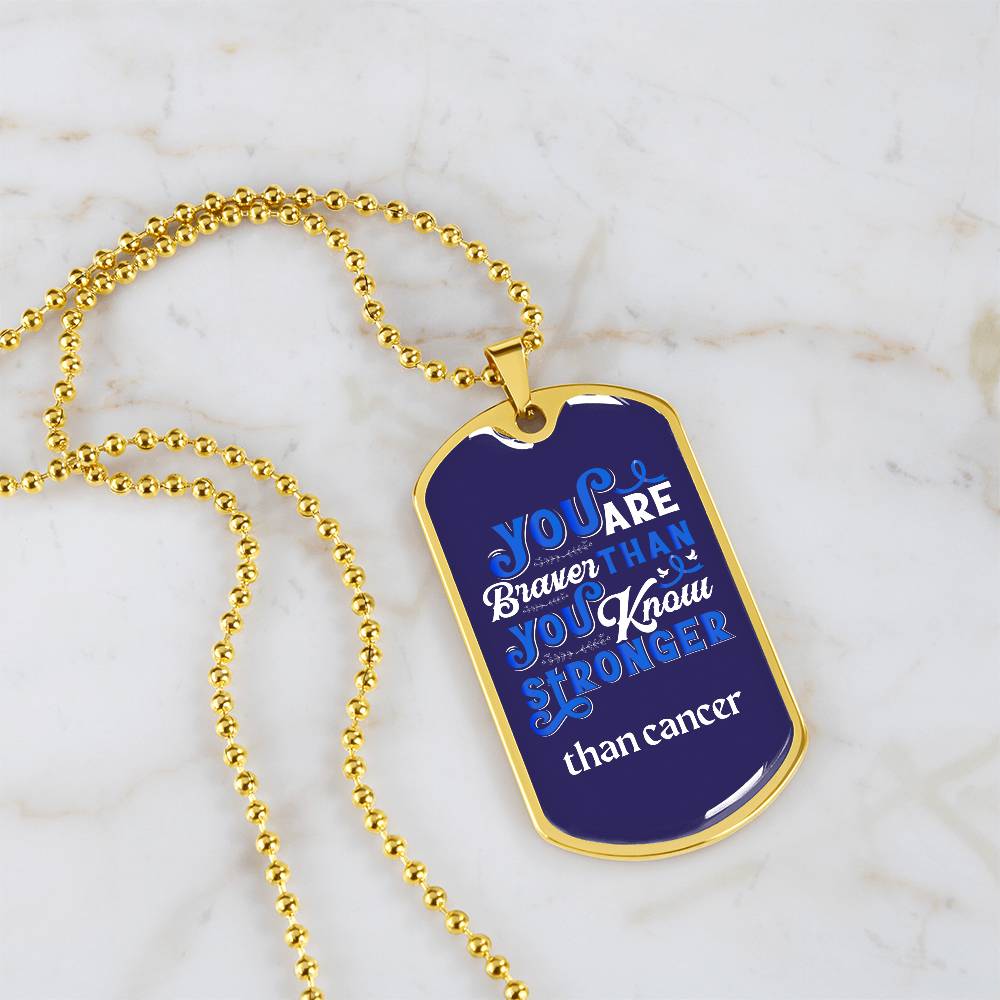 Inspirational Colon Cancer Fighter Necklace, Courageous Colorectal Warrior Necklace, Empowering Colon Cancer Warrior Jewelry, Heartfelt Gift