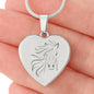 Captivating Horse Heart Pendant Necklace - Beautiful Equestrian Jewelry, Express Your Love for Horses, Great Gift for Horse Lovers