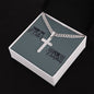 Dad Gift- Engraved Cross Pendant, Thoughtful Thank You Dad Gift, Heartfelt Thank You Keepsake For Father