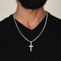 Dad Gift- Engraved Cross Pendant, Thoughtful Thank You Dad Gift, Heartfelt Thank You Keepsake For Father