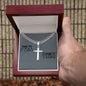 Dad Gift- Engraved Cross Pendant, Thoughtful Thank You Dad Gift, Heartfelt Thank You Keepsake For Father