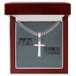 Dad Gift- Engraved Cross Pendant, Thoughtful Thank You Dad Gift, Heartfelt Thank You Keepsake For Father