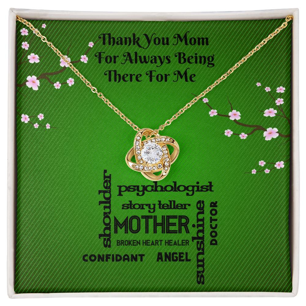 Mom Gift, Expressive Thank You Pendant Necklace with Message Card, Perfect Christmas or Birthday Gift for Mom, Thank You Mom Appreciation Necklace, Message Card and Pendant for Showing Love