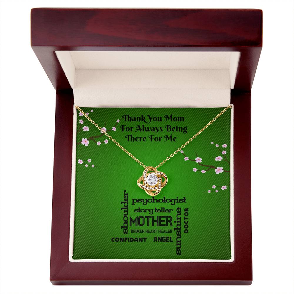 Mom Gift, Expressive Thank You Pendant Necklace with Message Card, Perfect Christmas or Birthday Gift for Mom, Thank You Mom Appreciation Necklace, Message Card and Pendant for Showing Love
