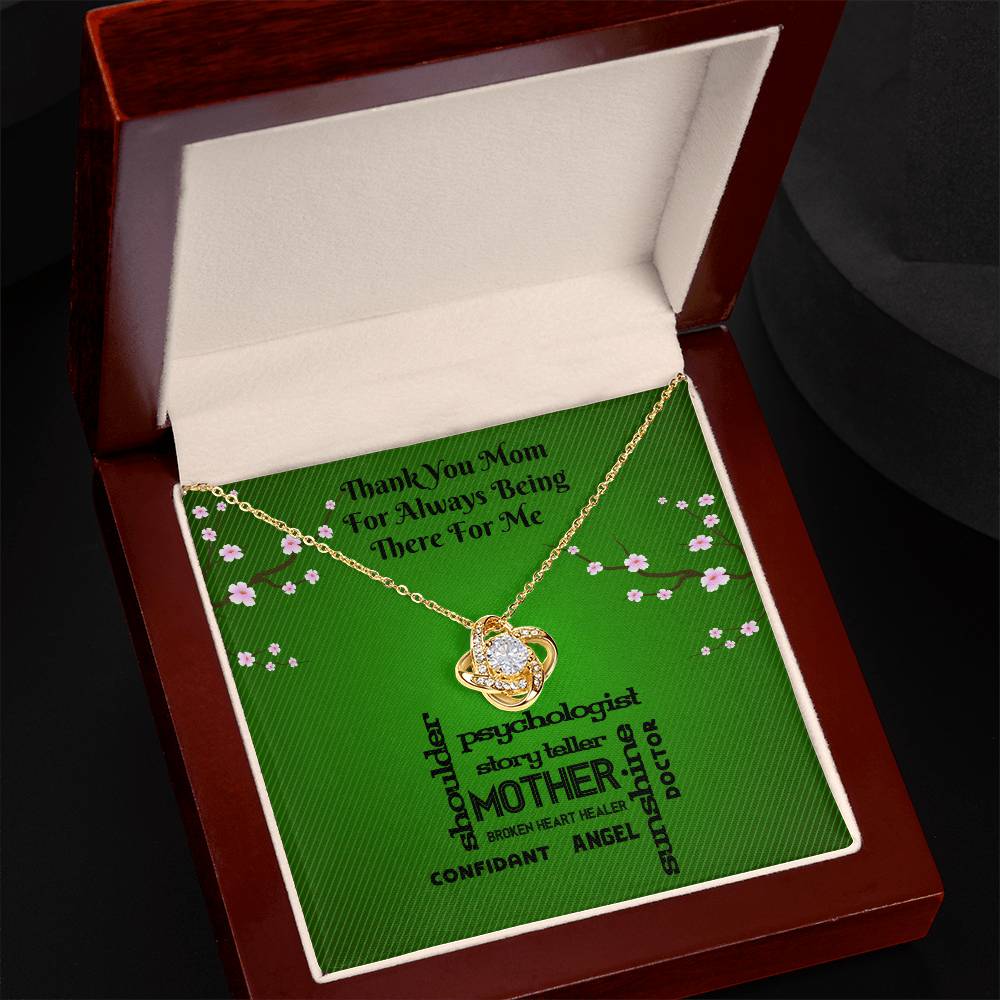 Mom Gift, Expressive Thank You Pendant Necklace with Message Card, Perfect Christmas or Birthday Gift for Mom, Thank You Mom Appreciation Necklace, Message Card and Pendant for Showing Love