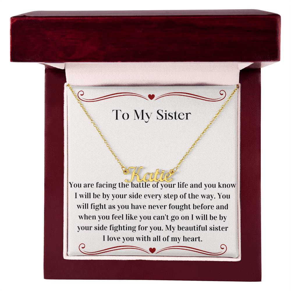 Cancer Diagnosis Support Necklace, Custom-Made for Sister, Symbol of Strength and Love, Perfect Gift for Cancer Fighter