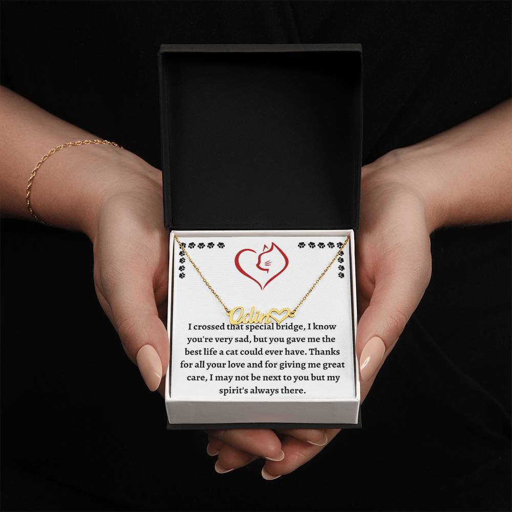 Pet Loss Remembrance Necklace, Customized Cat Name Necklace, Cat Condolence Gift For Healing & Memorializing, Unique Pet Bereavement Gift