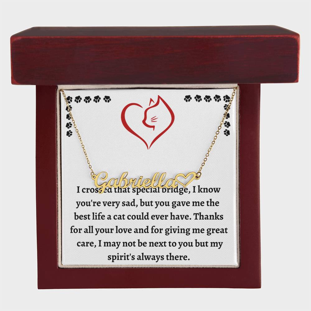 Pet Loss Remembrance Necklace, Customized Cat Name Necklace, Cat Condolence Gift For Healing & Memorializing, Unique Pet Bereavement Gift