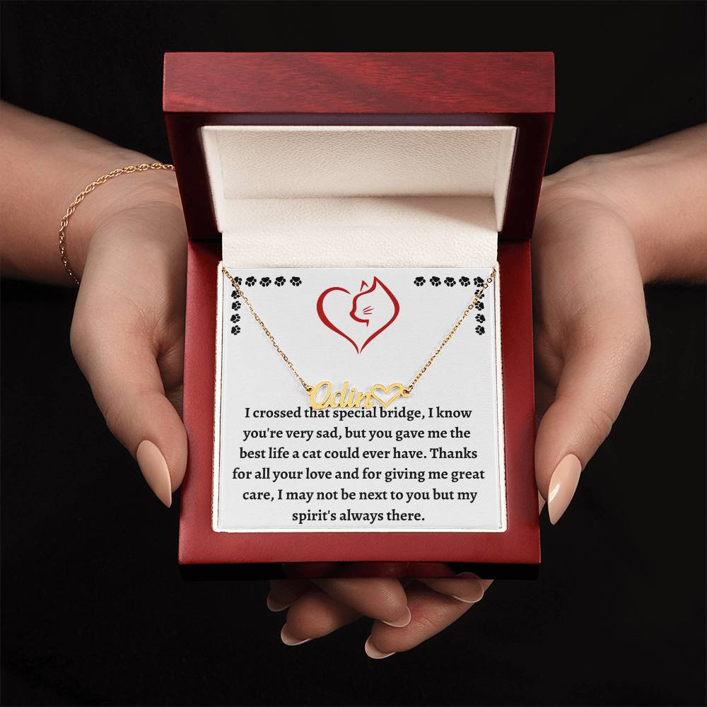 Pet Loss Remembrance Necklace, Customized Cat Name Necklace, Cat Condolence Gift For Healing & Memorializing, Unique Pet Bereavement Gift